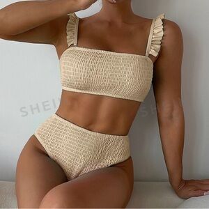 Beige Frill Swimsuit